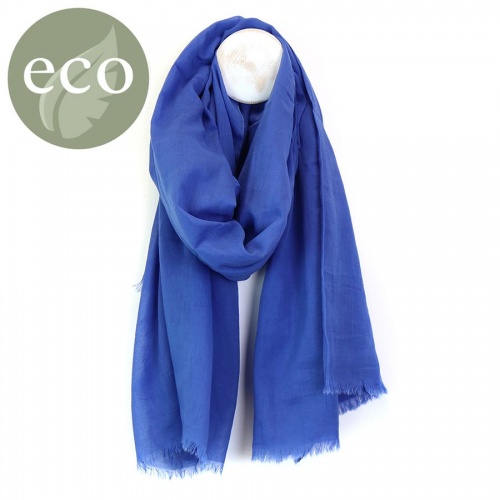 Cobalt Blue Single Colour Cotton Scarf by Peace of Mind